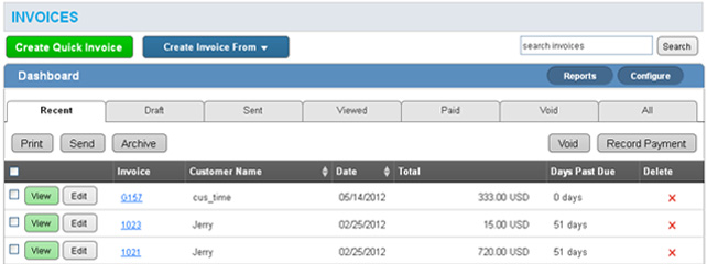 Apptivo Business Applications - Invoices